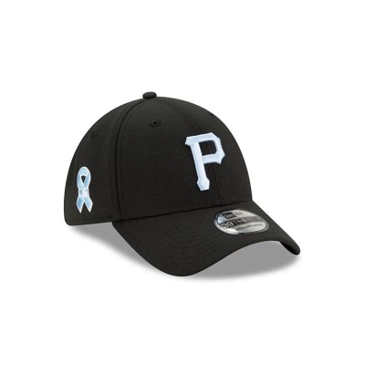 Black Pittsburgh Pirates Hat - New Era MLB Father's Day 39THIRTY Stretch Fit Caps USA0237619